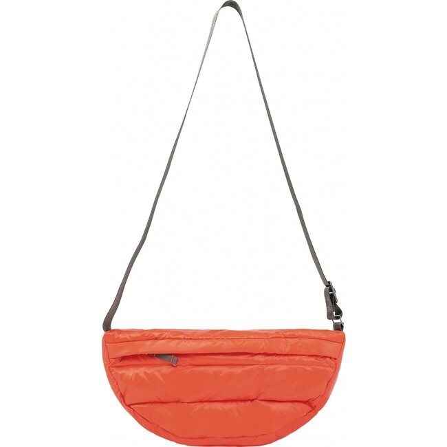 Small Adjustable Shoulder Strap Crossover Zipper Bag, Spicy Orange