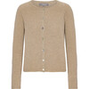 Women Cashmere Long Sleeve Button Down Knit Cardigan, Desert Melange - Cardigans - 1 - thumbnail