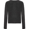 Women Cashmere Long Sleeve Button Down Knit Cardigan, Charcoal Melange - Cardigans - 2