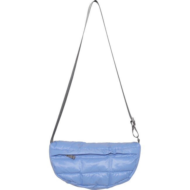 Small Adjustable Shoulder Strap Crossover Zipper Bag, Azure