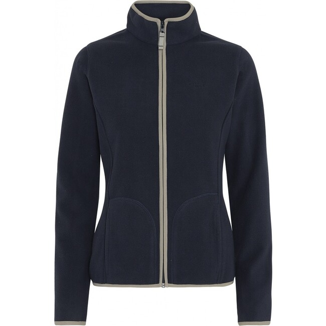 Women Doubleface Contrast Colour Fleece Zipper Jacket, Navy & Mocca