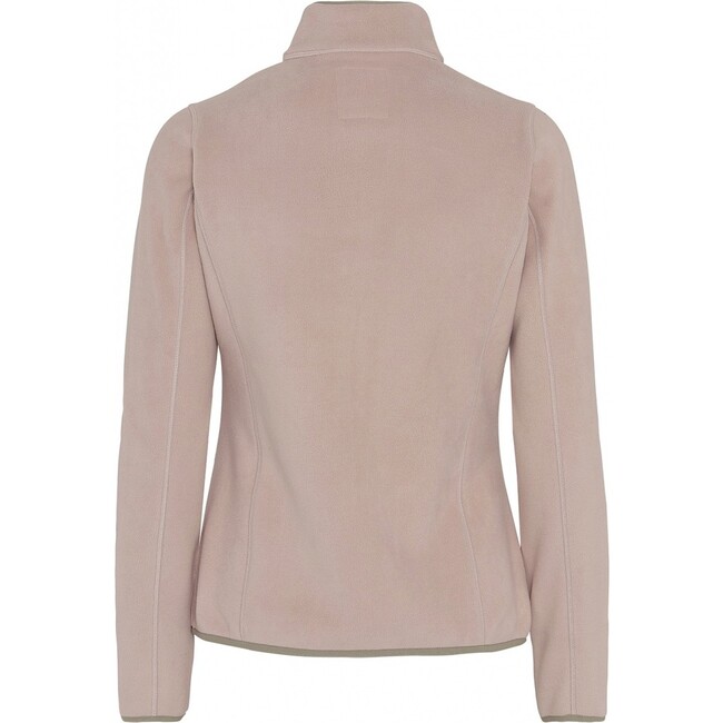 Women Doubleface Contrast Colour Fleece Zipper Jacket, Mahogany Rose & Mocca