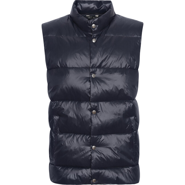 Men's Featherlight Sleeveless Button Down Vest, Navy