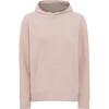 Women Doubleface Contrast Color Fleece Pocket Hoodie, Mahogany Rose & Mocca - Fleece & Sherpa Jackets - 1 - thumbnail