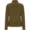 Women Doubleface Contrast Colour Fleece Zipper Jacket, Dark Olive & Mocca - Fleece & Sherpa Jackets - 2
