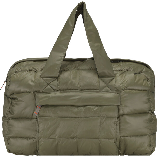 Light Zipper Padded Weekend Bag, Dark Moss