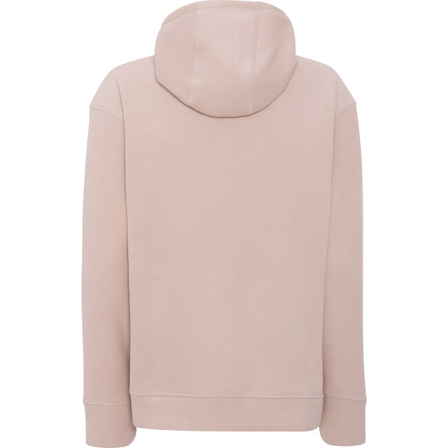 Women Doubleface Contrast Color Fleece Pocket Hoodie, Mahogany Rose & Mocca