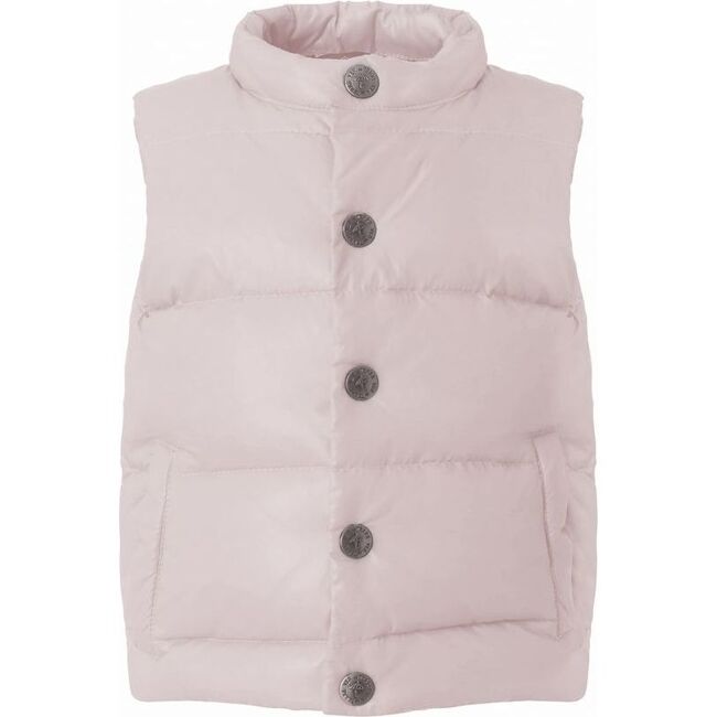 Children Featherlight Sleeveless Button Down Vest, Rose Powder - Vests - 1
