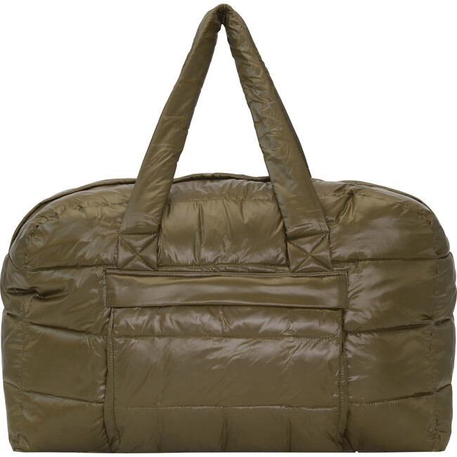 Light Zipper Padded Weekend Bag, Dark Olive