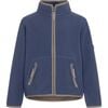 Children Doubleface Contrast Colour Fleece Zipper Jacket, Polar Blue & Mocca - Fleece & Sherpa Jackets - 1 - thumbnail