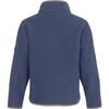 Children Doubleface Contrast Colour Fleece Zipper Jacket, Polar Blue & Mocca - Fleece & Sherpa Jackets - 2 - thumbnail