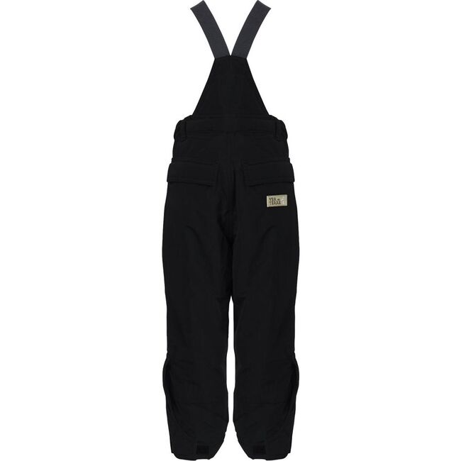 Children Detachable Suspender Zipper Adjustable Waist Ski Pants, Black