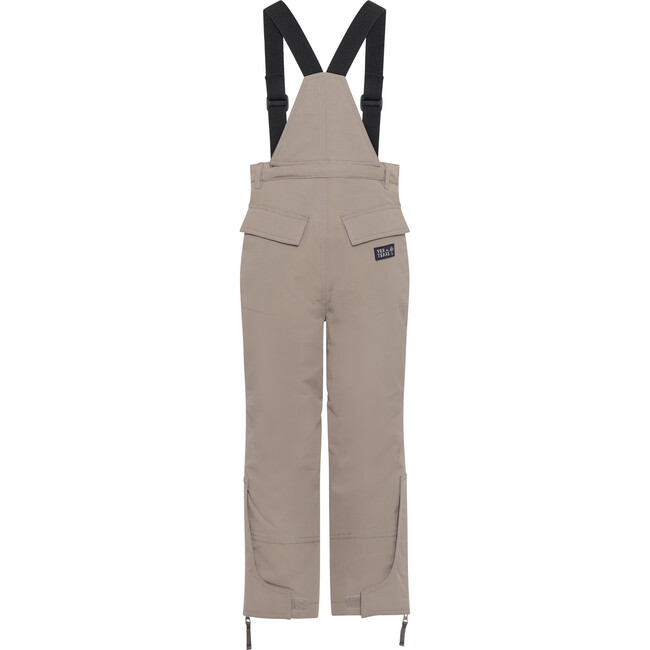 Children Detachable Suspender Zipper Adjustable Waist Ski Pants, Caramel