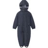 Children Detachable Hood Elastic Back & Cuff Zipper Wintersuit, Navy - Snowsuits - 1 - thumbnail