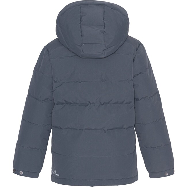 Children Detachable Hood Pocket Winter Ski Jacket, Slate