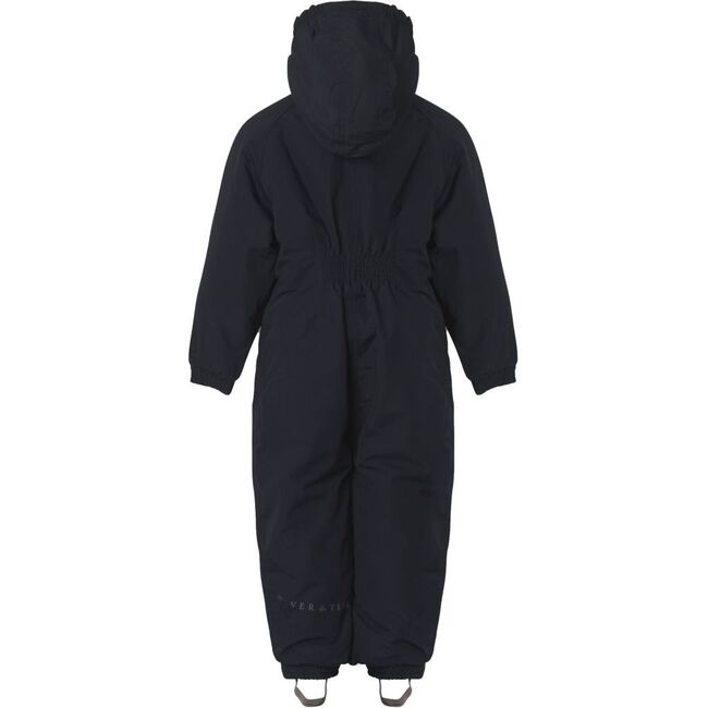 Children Detachable Hood Elastic Back & Cuff Zipper Wintersuit, Anthracite