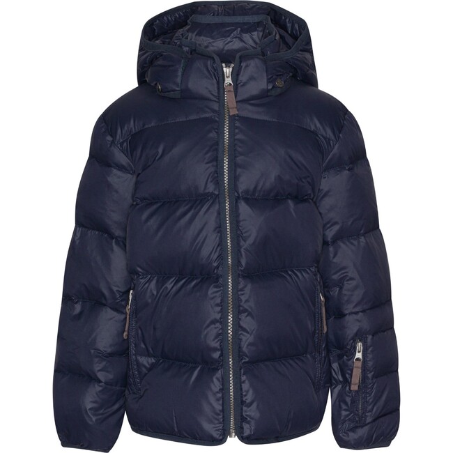 Children Featherlight Detachable Hood Pocket Winter Ski Jacket, Navy - Jackets - 1