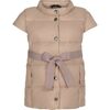 Featherlight Short Sleeve Ribbon Waist Down Vest, Mahogany Rose - Vests - 1 - thumbnail