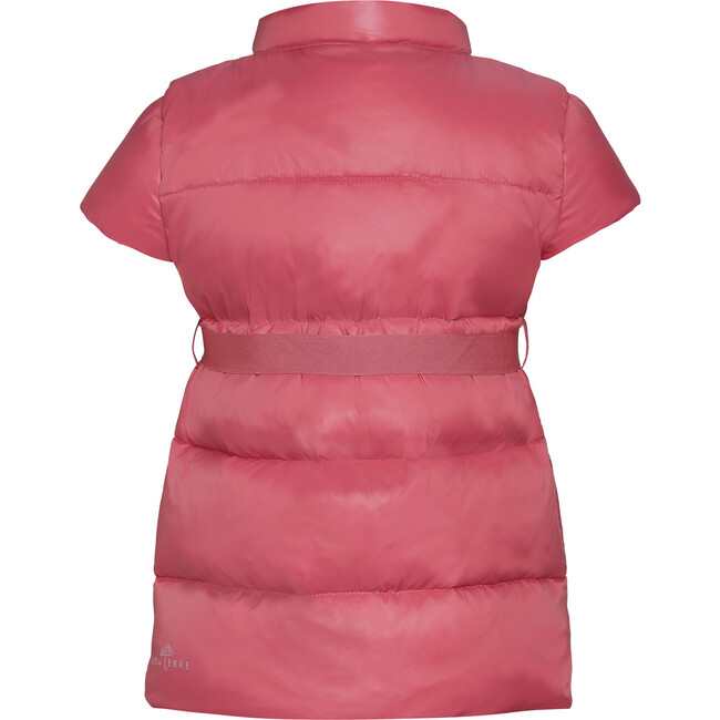 Featherlight Short Sleeve Ribbon Waist Down Vest, Blush