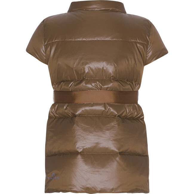 Featherlight Short Sleeve Ribbon Waist Down Vest, Kangaroo