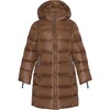 Girls Featherlight Detachable Hood Zipper Long Winter Down Coat, Brownie - Parkas - 1 - thumbnail