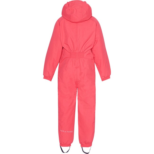 Detachable Hood Elastic Back & Cuff Zipper Wintersuit, Flamingo
