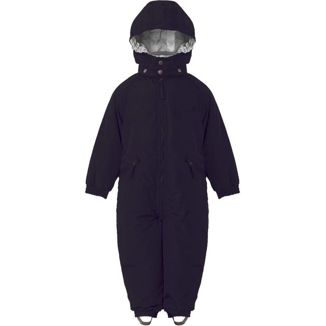 Detachable Hood Elastic Back & Cuff Zipper Wintersuit, Blackberry