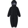 Detachable Hood Elastic Back & Cuff Zipper Wintersuit, Black - Snowsuits - 1 - thumbnail