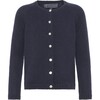 Children Cashmere Long Sleeve Button Down Knit Cardigan, Navy - Cardigans - 1 - thumbnail