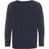 Children Cashmere Long Sleeve Knit Sweater, Navy - Sweaters - 2