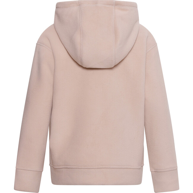 Doubleface Contrast Color Fleece Pocket Hoodie, Mahogany Rose & Mocca