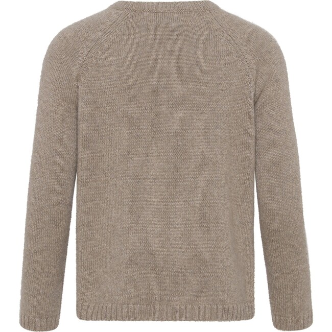 Children Cashmere Long Sleeve Button Down Knit Cardigan, Bear Melange