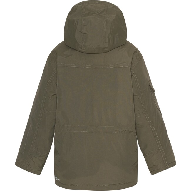 Arctic Detachable Hood Adjustable Waist Winter Ski Jacket, Dark Olive