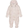 Baby Featherlight Detachable Hood 2-Zipper Wintersuit, Rose Powder - Snowsuits - 1 - thumbnail