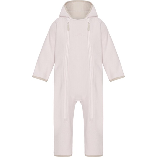Baby Doubleface Contrast Color 2-Zipper Fleece Babysuit, Rose Powder & Kit