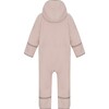 Baby Doubleface Contrast Color 2-Zipper Fleece Babysuit, Mahogany Rose & Mocca - Overalls - 2