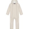 Baby Doubleface Contrast Color 2-Zipper Fleece Babysuit, Kit & Vanilla - Overalls - 1 - thumbnail