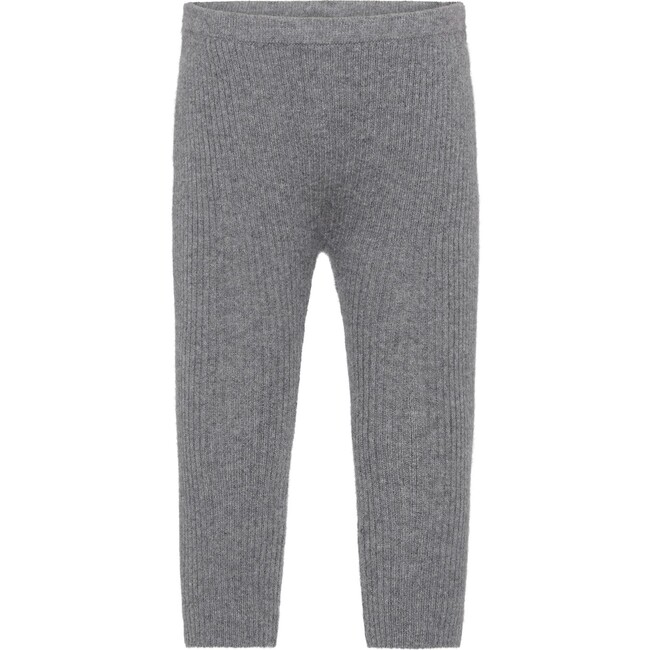 Baby Cashmere Elastic Waist Knit Leggings, Grey Melange