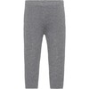 Baby Cashmere Elastic Waist Knit Leggings, Grey Melange - Leggings - 1 - thumbnail