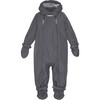 Baby Detachable Hood 2-Zipper Wintersuit, Anthracite - Snowsuits - 1 - thumbnail