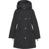 Girls Arctic Detachable Hood Adjustable Waist Winter Coat, Black - Parkas - 1 - thumbnail