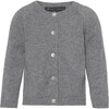 Baby Cashmere Raglan Sleeve Knit Cardigan, Grey Melange - Cardigans - 1 - thumbnail