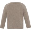 Baby Cashmere Round Neck Pocket Knit Sweater, Bear Melange - Sweaters - 2 - thumbnail