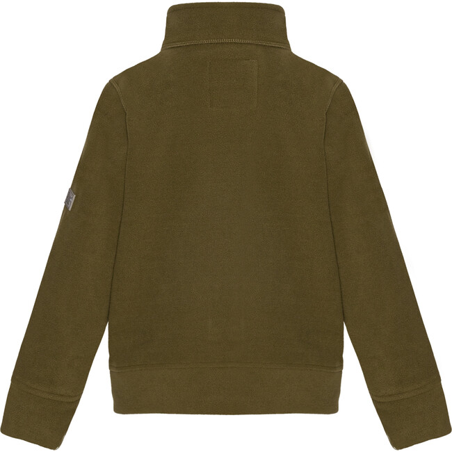 Doubleface Contrast Colour Fleece Zipper Jacket, Dark Olive
