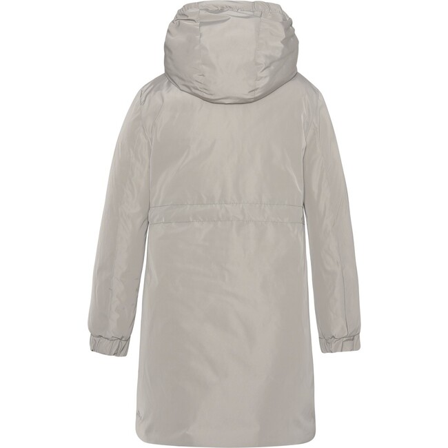 Girls Adjustable Waist Winter Parka Coat, Oyster & Grey