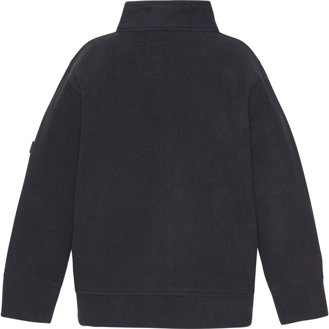 Doubleface Contrast Colour Fleece Zipper Jacket, Navy