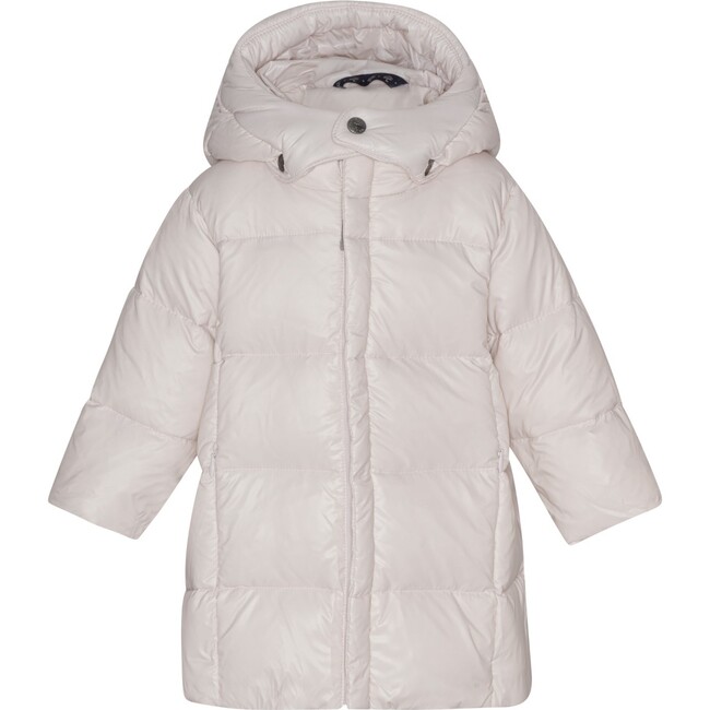 Baby Girls Featherlight Detachable Hood Zipper Long Winter Down Coat, Rose Powder