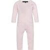 Baby Cashmere Long Sleeve Leg Snaps Knit Babysuit, Rose Powder - Overalls - 1 - thumbnail