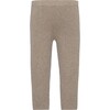 Baby Cashmere Elastic Waist Knit Leggings, Bear Melange - Leggings - 1 - thumbnail