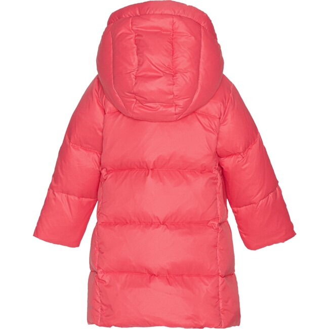 Baby Girls Featherlight Detachable Hood Zipper Long Winter Down Coat, Flamingo